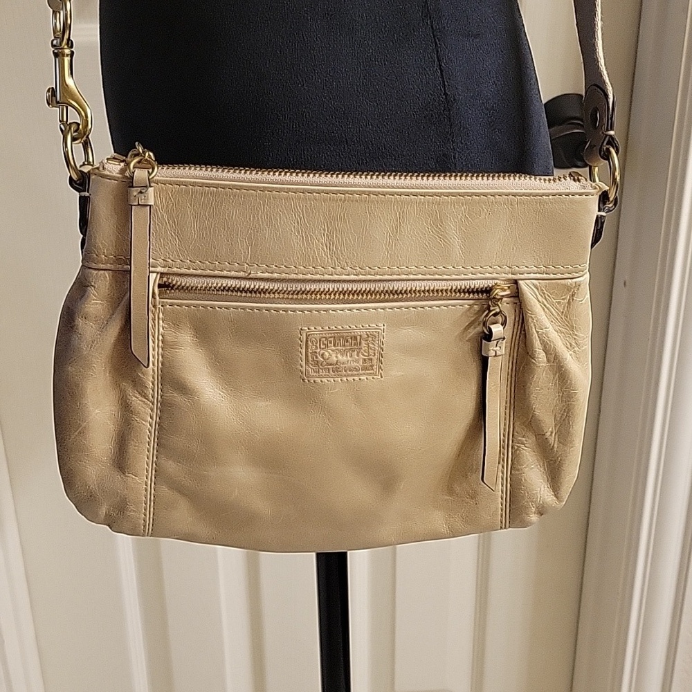 Coach Poppy Cream Leather Crossbody Bag